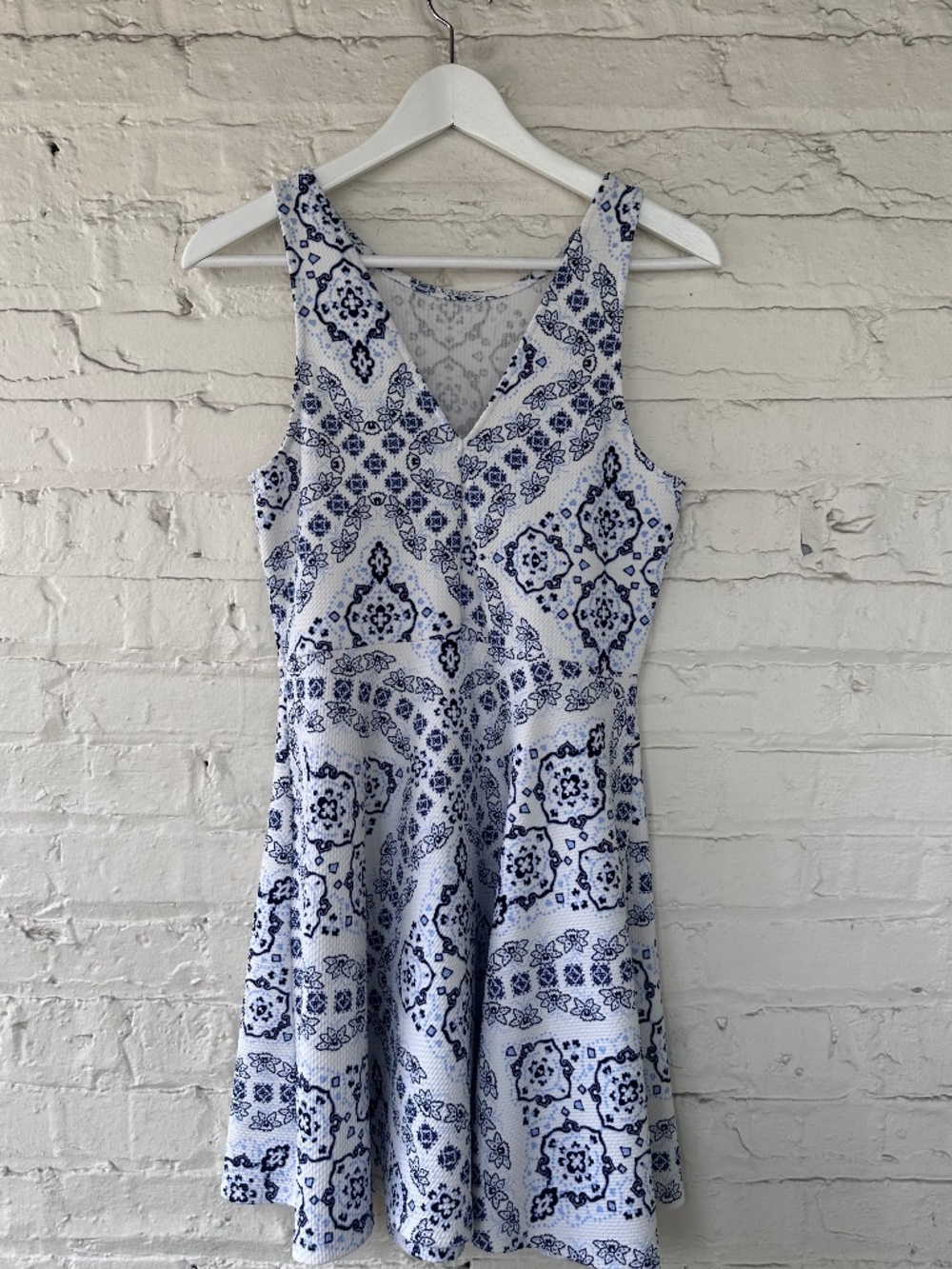 Blue and White Summer Mini Dress